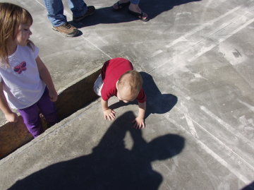 Jacob climbing out