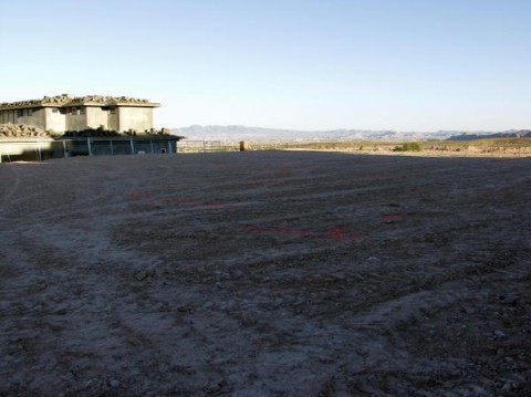 View from the front of the lot, very flat, very high